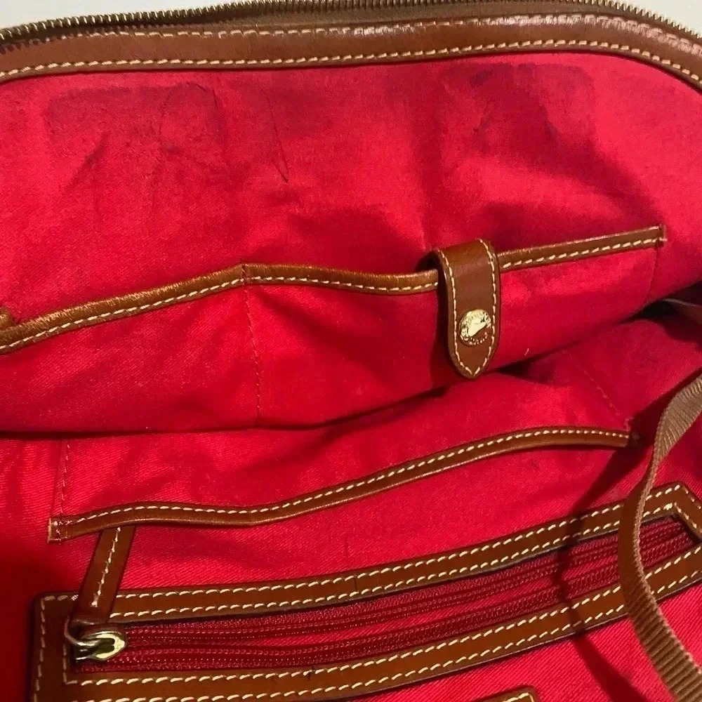 Dooney Bourke vintage grey leather satchel handbag - Picture 10 of 16